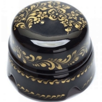 Коробка распределительная, фарфоровая "Salvador" BOX1BL.GD, D60, черная с золотой росписью